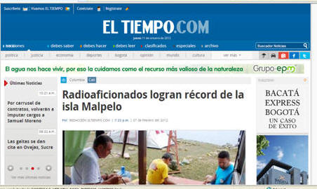 Radioaficionados Isla Malpelo alcanzan record